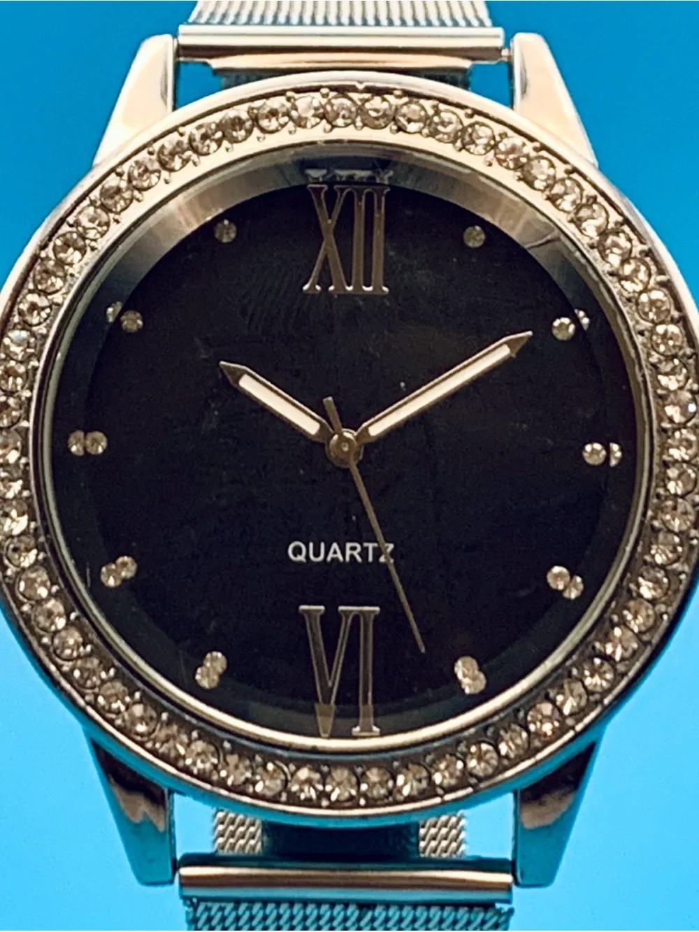 Men’s Fashion Quartz Wristwatch Crystal Bezel/Indices Mesh Band Working